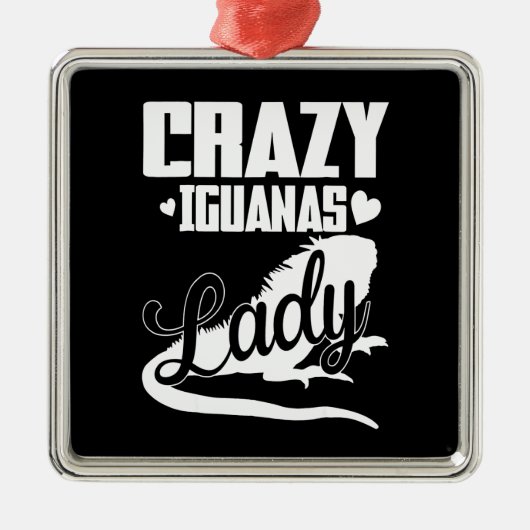 Crazy Iguana Lady Ornament Aus Metall (Vorne)