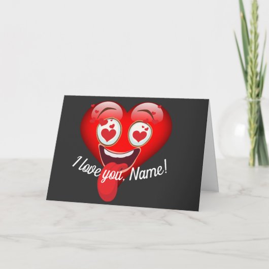 Crazy in der Liebe Emoticon Custom Dankeskarte (Vorderseite)