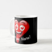 Crazy in der Liebe Emoticon Custom Kaffeetasse (Vorderseite Links)