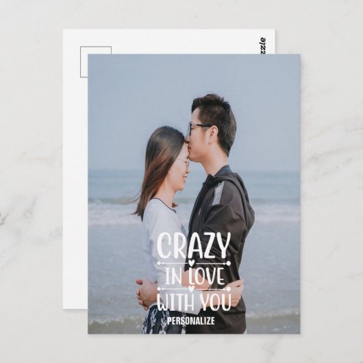 Crazy in Liebe mit Ihrer Postkarte (Vorne/Hinten)