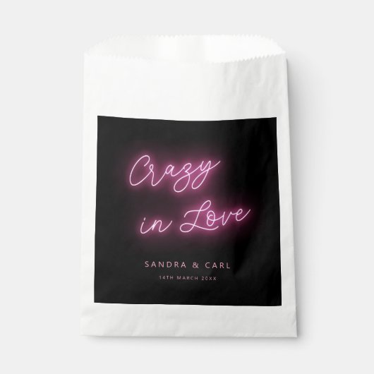 Crazy in Liebe Neon Glow Geschenktütchen (Vorderseite)