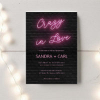 Crazy in Liebe Neon Glow Light Einladung