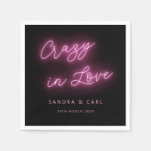 Crazy in Liebe Neon Glow Serviette (Vorderseite)