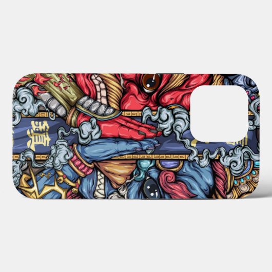 Crazy Japan Samurai Dragon Graffiti Case-Mate iPhone Hülle (Rückseite (Horizontal))