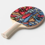 Crazy Japan Samurai Dragon Graffiti Tischtennis Schläger (Vorderseite)
