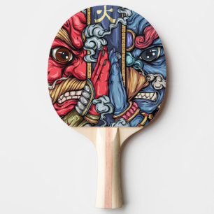 Crazy Japan Samurai Dragon Graffiti Tischtennis Schläger