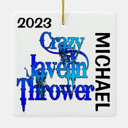 Crazy Javelin Thrower CUSTOM Keramikornament (Rückseite)