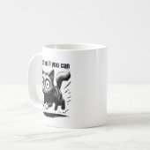 Crazy Jumping Cat Funny Cartoon Design Kaffeetasse (Vorderseite Links)