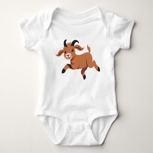 Crazy Jumping Goat Kid Baby Strampler (Vorderseite)