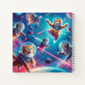 Crazy Katzen im Weltraum Notebook! Notizblock (Rückseite)