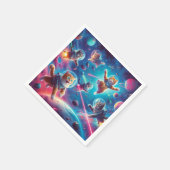 Crazy Katzen im Weltraum! Serviette (Ecke)