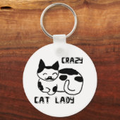 Crazy Katzenfrau Schlüsselanhänger (Vorderseite)