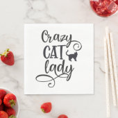 Crazy Katzenfrau Serviette (Beispiel)