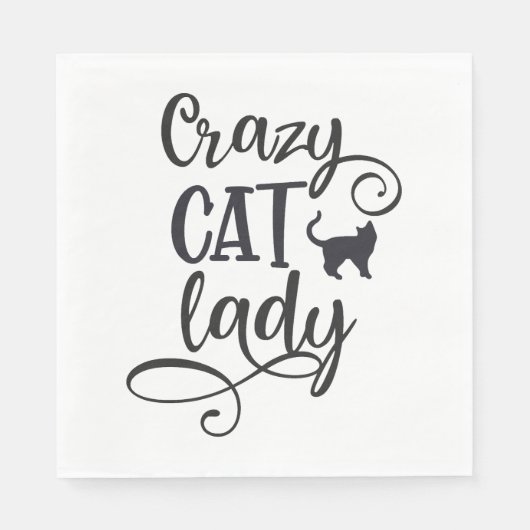 Crazy Katzenfrau Serviette (Vorderseite)