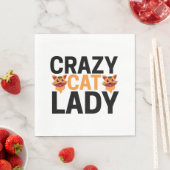 Crazy Katzenfrau Serviette (Beispiel)