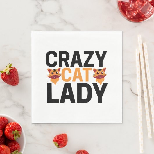 Crazy Katzenfrau Serviette (Beispiel)