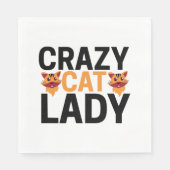 Crazy Katzenfrau Serviette (Vorderseite)