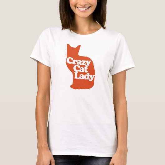 Crazy Katzenfrau T-Shirt (Vorderseite)