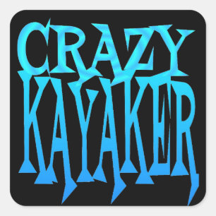 Crazy Kayaker Quadratischer Aufkleber