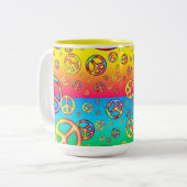 Crazy Kids Colors-PEACE OUT-2 Toned Tasse (Vorderseite Links)
