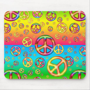 Crazy Kids Colors PEACE OUT-Computer Mousepad