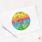 Crazy Kids Colors-Peace Out-Round Stickers (Umschlag)