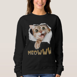 Crazy Kitten Torn Cloth - Angry Cat Cat Owner Cat Sweatshirt