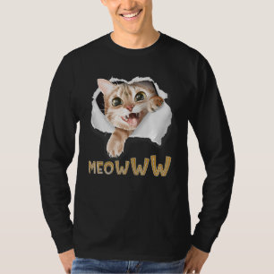 Crazy Kitten Torn Cloth - Angry Cat Cat Owner Cat T-Shirt