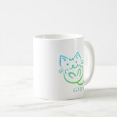 Crazy Kitty Papa Niedlich Kitty Abstrakte Kaffee T Kaffeetasse (VorderseiteRechts)