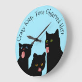 Crazy Kitty Time Cat Clock Große Wanduhr (Winkel)