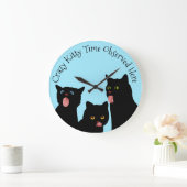 Crazy Kitty Time Cat Clock Große Wanduhr (Zuhause)