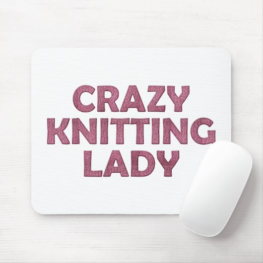 Crazy Knitting Lady Mousepad (Mit Mouse)
