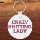 Crazy Knitting Lady Schlüsselanhänger (Vorderseite)