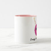 Crazy Knitting Lady Zweifarbige Tasse (Mittel)