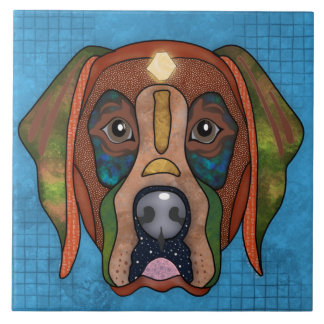 Crazy Labrador Retriever Hundegesicht Fliese