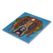 Crazy Labrador Retriever Hundegesicht Fliese (Seite)