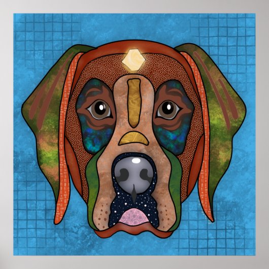Crazy Labrador Retriever Hundegesicht Poster (Vorne)