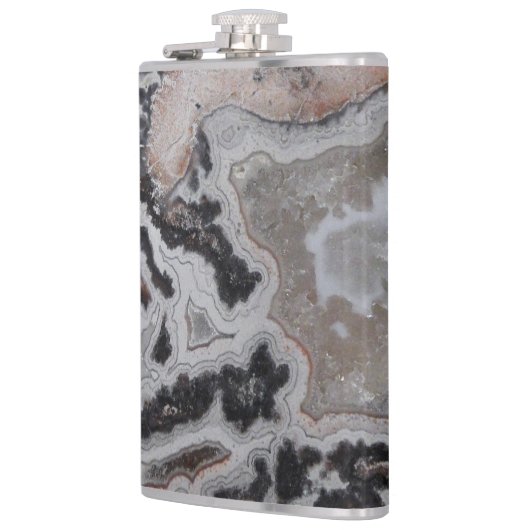 Crazy Lace Agate Gemstone Foto Flask Flachmann (Links)
