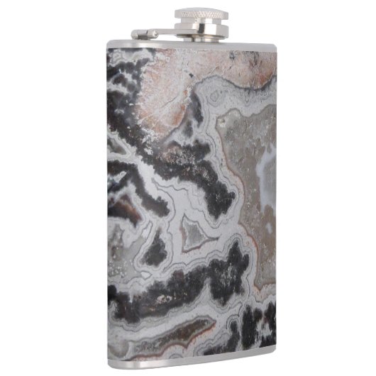 Crazy Lace Agate Gemstone Foto Flask Flachmann (Rechts)