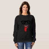 Crazy lächelnd Gesicht mit Brille Sweatshirt (Vorne ganz)