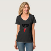 Crazy lächelnd Gesicht mit Brille T-Shirt (Vorderseite Vollansicht)