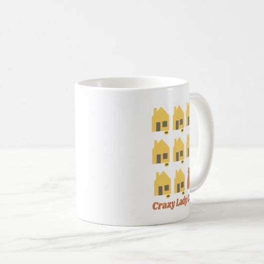 Crazy Lady Cat Fun Cartoon Pet Multi Zuhause Spric Kaffeetasse (VorderseiteRechts)