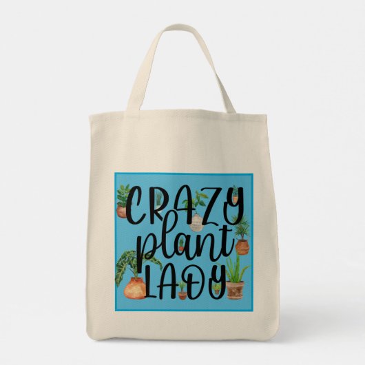 Crazy Lady Tote Bag Tragetasche (Rückseite)