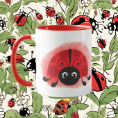 Crazy Ladybug Ladybug Dame fügt Text hinzu Tasse