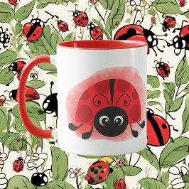 Crazy Ladybug Ladybug Dame fügt Text hinzu Tasse
