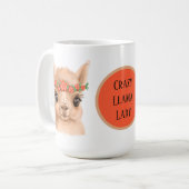 Crazy Lama Ladame fügt Text hinzu Kaffeetasse (Vorderseite Links)