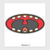 Crazy Laughing Mouth Cartoon Aufkleber (Blatt)