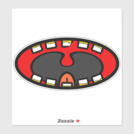 Crazy Laughing Mouth Cartoon Aufkleber