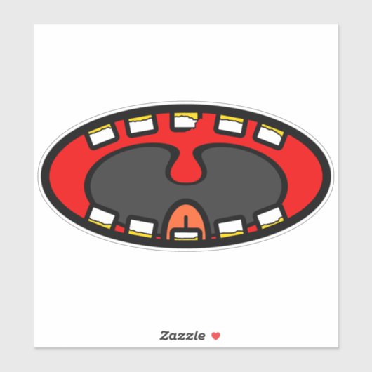 Crazy Laughing Mouth Cartoon Aufkleber (Blatt)