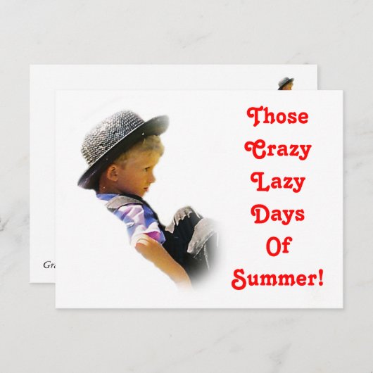 Crazy Lazy Days, Summer Postcard Postkarte (Vorne/Hinten)